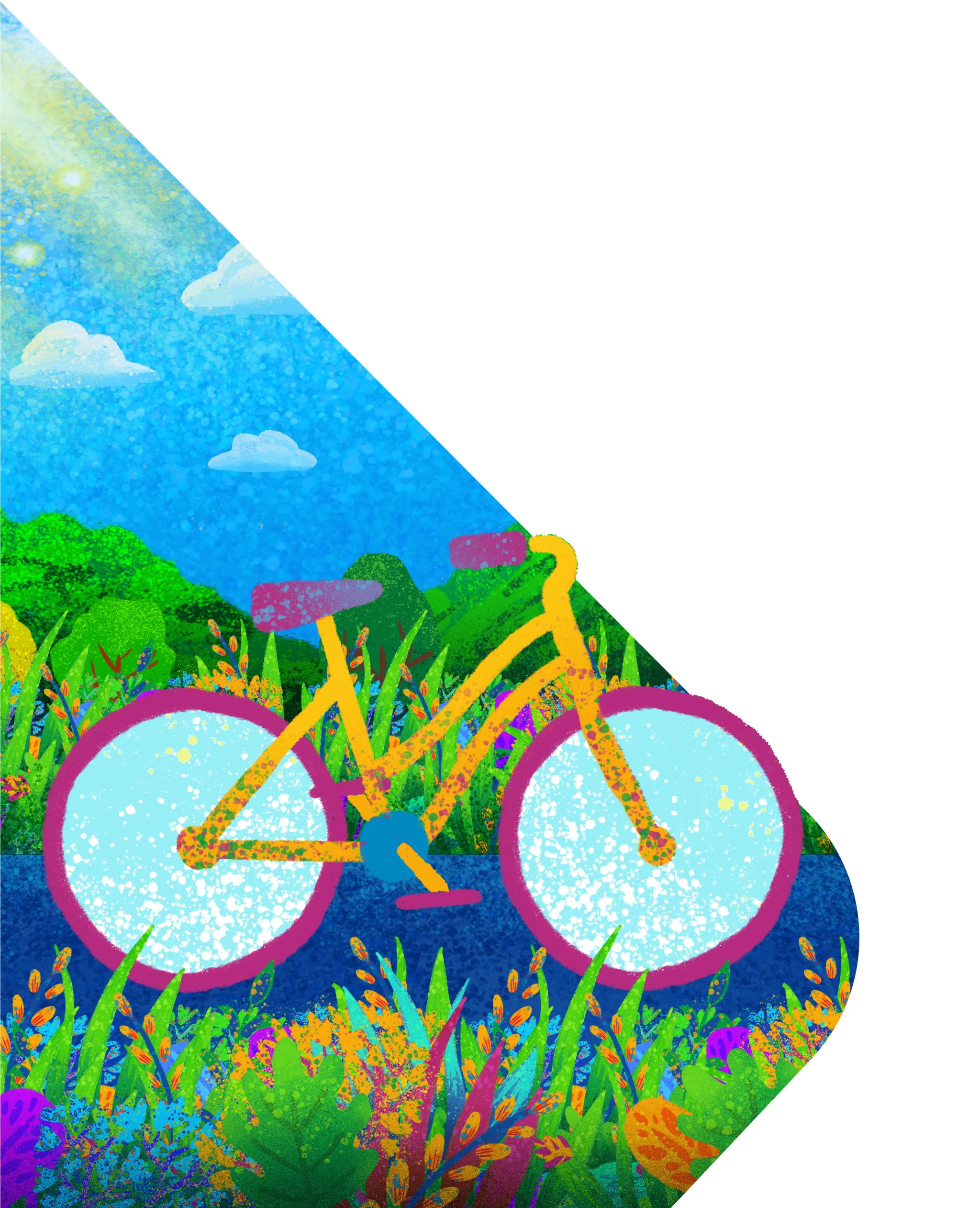 Ilustración de ciclistas para tarjeta
