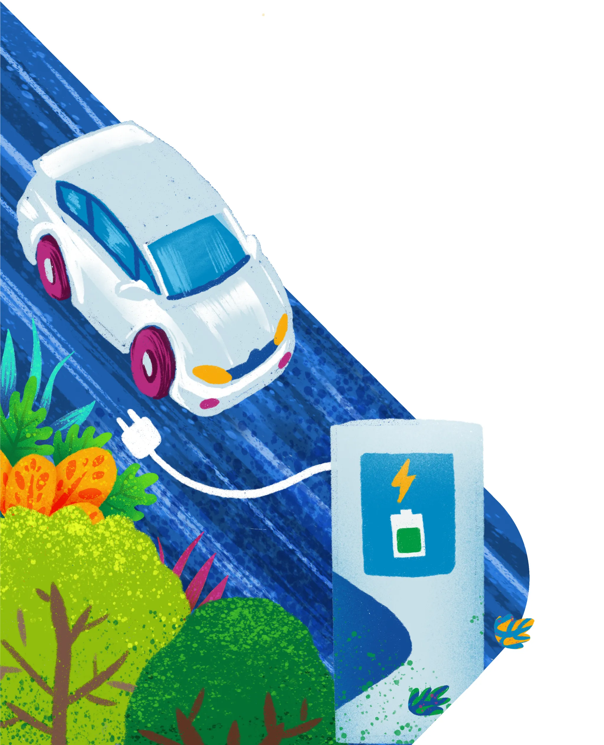 Ilustración de vehículo eléctrico para tarjeta
